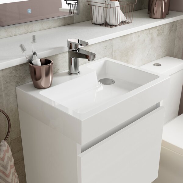 Merit 1 Door Wall Mounted Vanity Unit with Basin