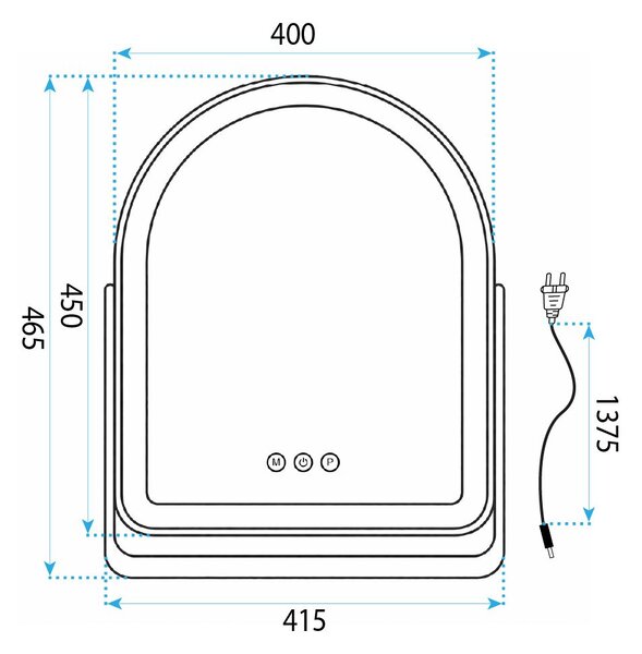 Mirror LED GLAM White 40x45cm