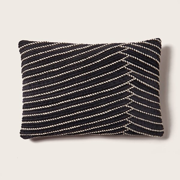 Rope Cotton Velvet Rectangular Cushion