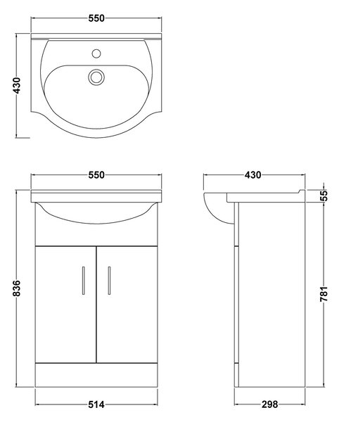 Mayford 2 Door Vanity Unit with Round Basin