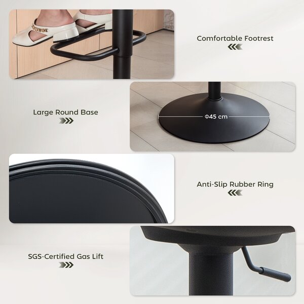 HOMCOM Set of Two Relaxed Tub Bar Stools - Dark Green