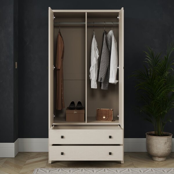 Malone Double Wardrobe, Warm Grey