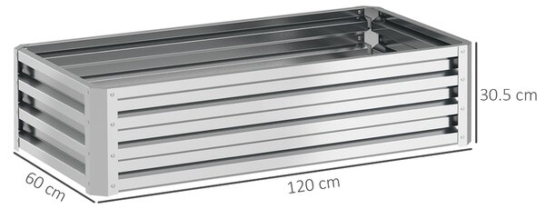 Outsunny Raised Beds for Garden, Galvanized Outdoor Planters, for Herbs and Vegetables, Use for Patio, Backyard, Balcony, Silver