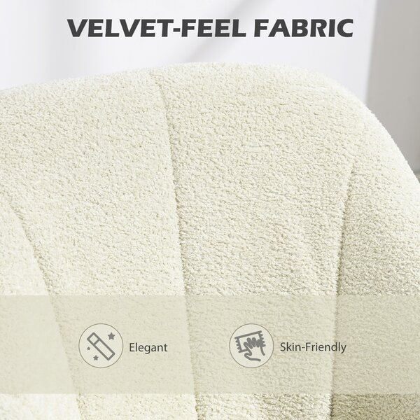 HOMCOM Velvet-Feel Office Chair - Beige