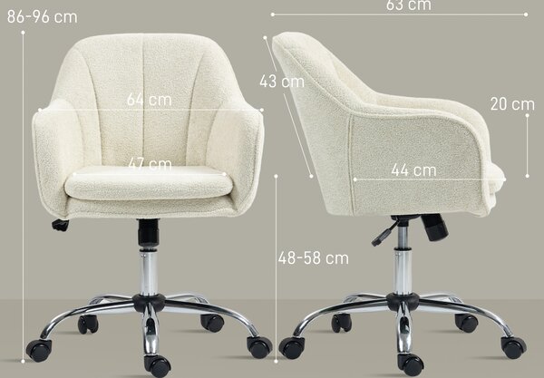 HOMCOM Velvet-Feel Office Chair - Beige