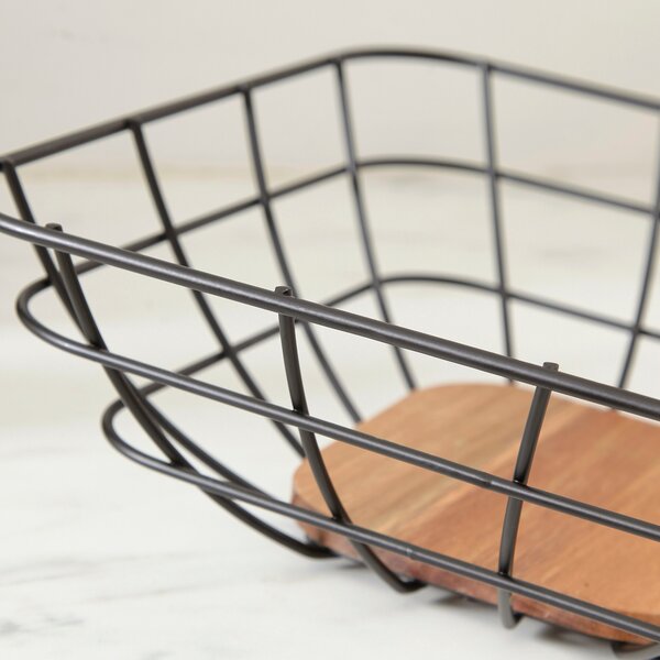 Acacia Black Wire Fruit Basket