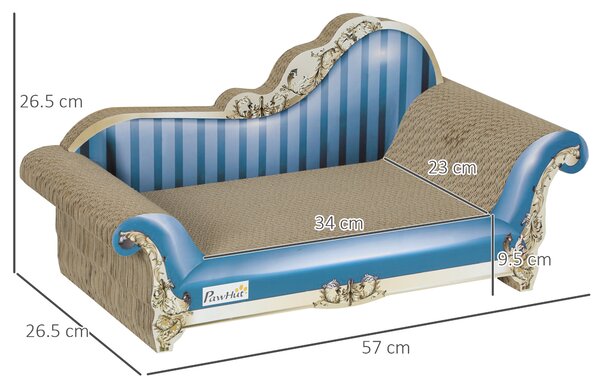 PawHut 2 in1 Cat Scratching Board with Catnip for Indoor Cats, 26.5 x 57 x 26.5cm, Blue
