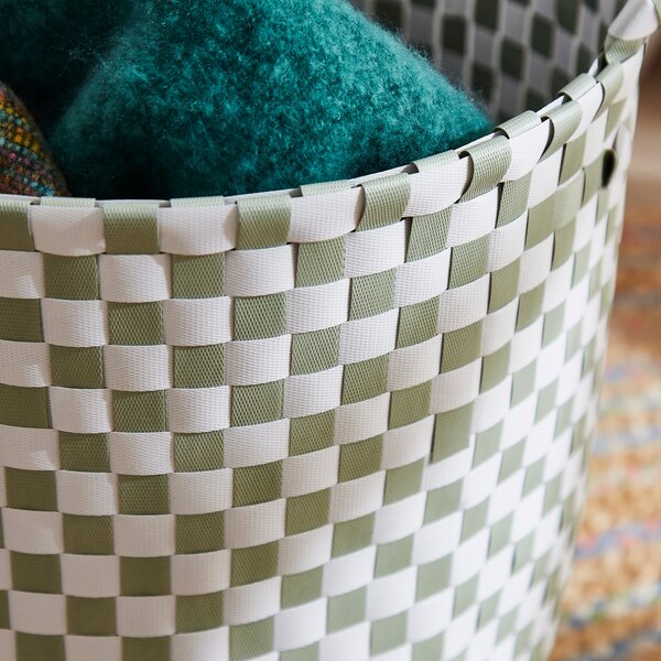 Checkered Plastic Storage Basket