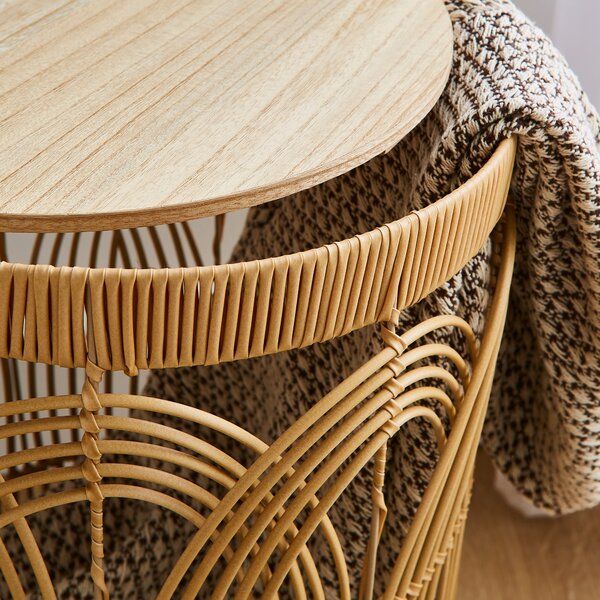 Faux Rattan Tall Storage Basket