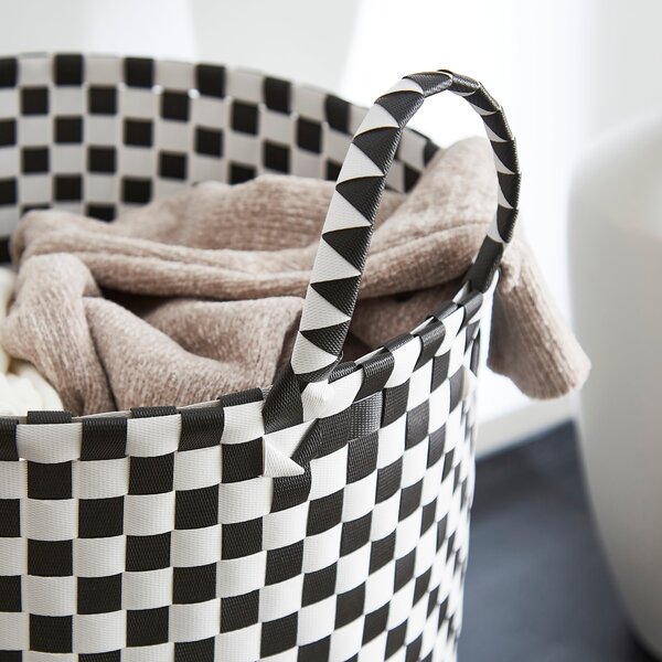 Checkered Plastic Storage Basket