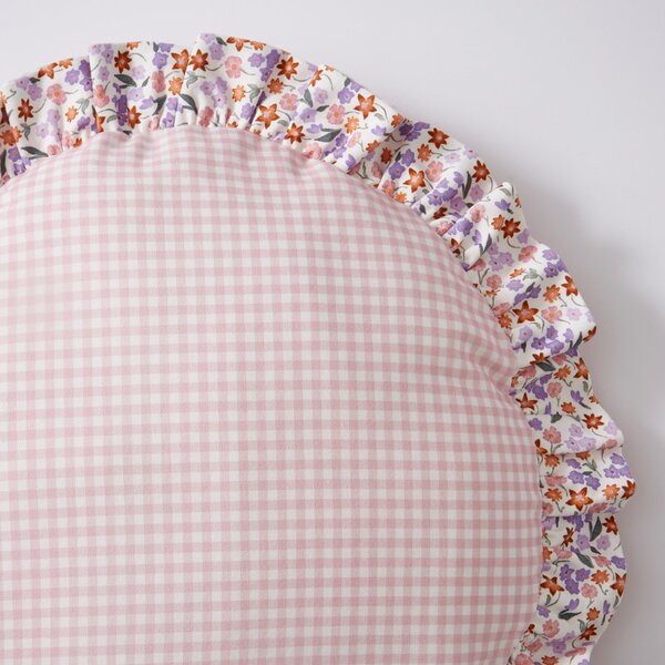 Elsie Gingham Round Cushion