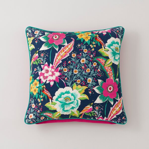 Jasmine Embroidered Floral Cushion