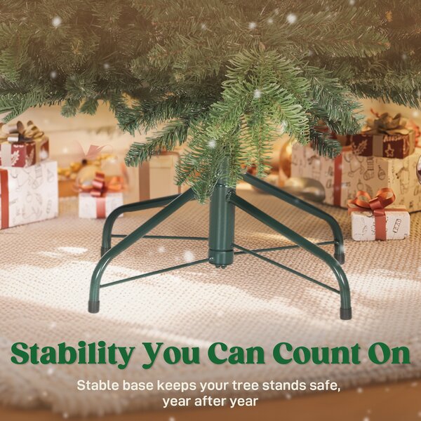 HOMCOM 5ft Artificial Christmas Tree with Realistic Branches, Easy Assembly - Green