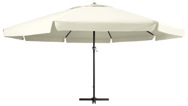 Garden Parasol with Aluminium Pole 600 cm Sand White