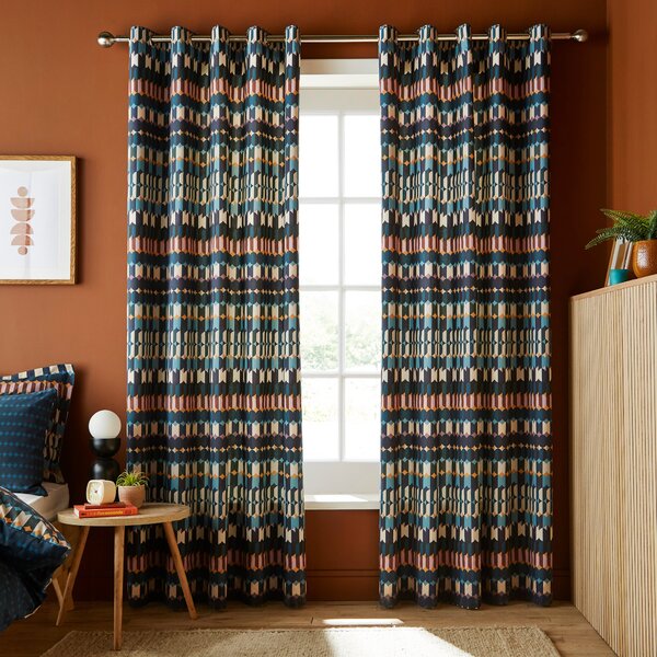 Oden Geometric Eyelet Curtains