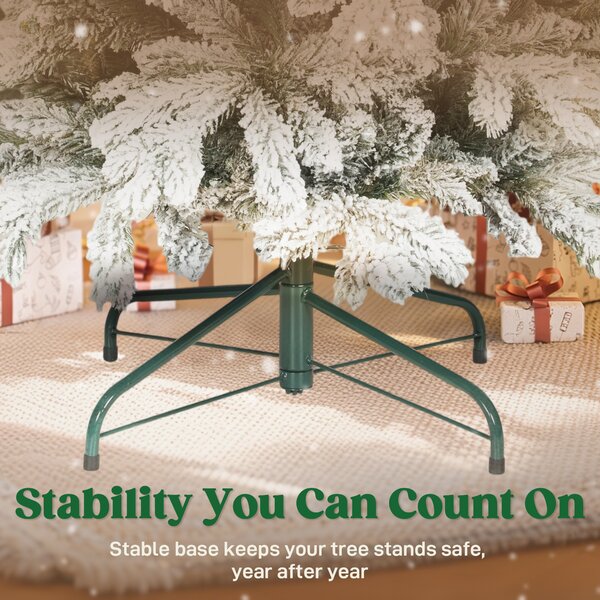 HOMCOM 6ft Flocked Artificial Christmas Tree