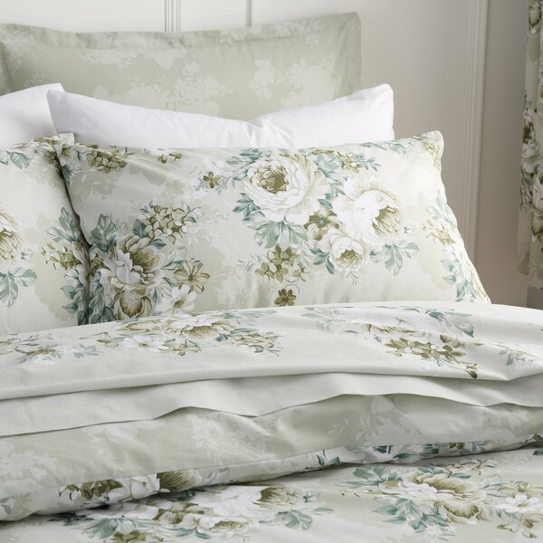 Darla Floral Sage Duvet Cover and Pillowcase Set