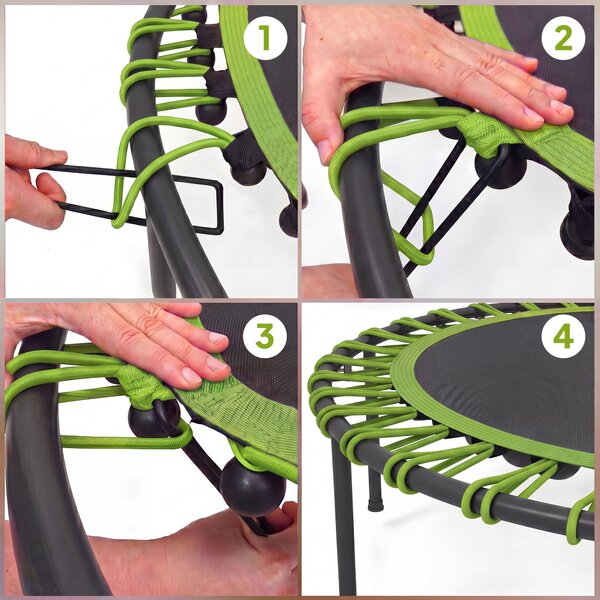 SPORTNOW 40" Foldable Fitness Trampoline Rebounder with Handle, Green