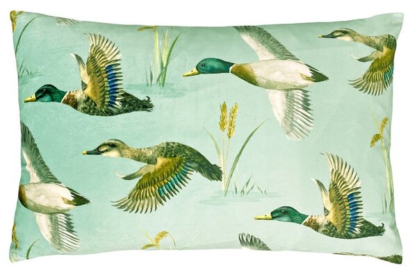 Country Duck Pond Boudoir Filled Cushion 40cm x 60cm Mint