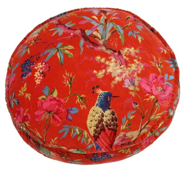 Paradise Round Filled Cushion 50cm x 12cm Orange