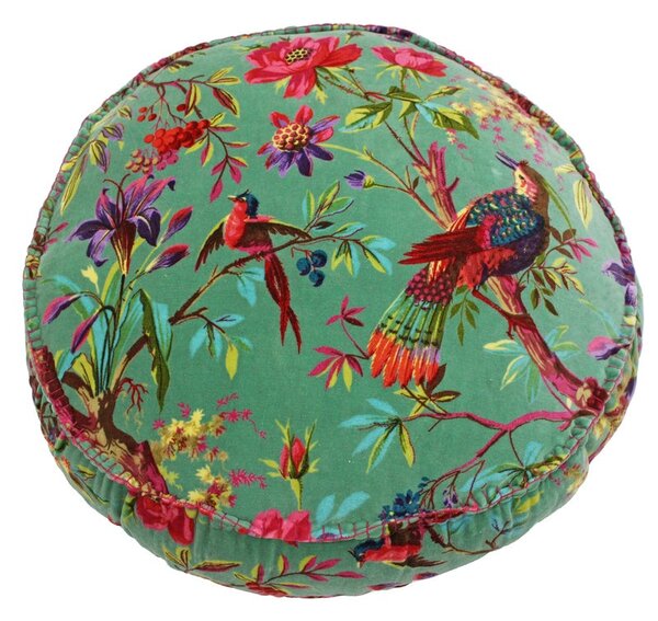 Paradise Round Filled Cushion 50cm x 12cm Aqua