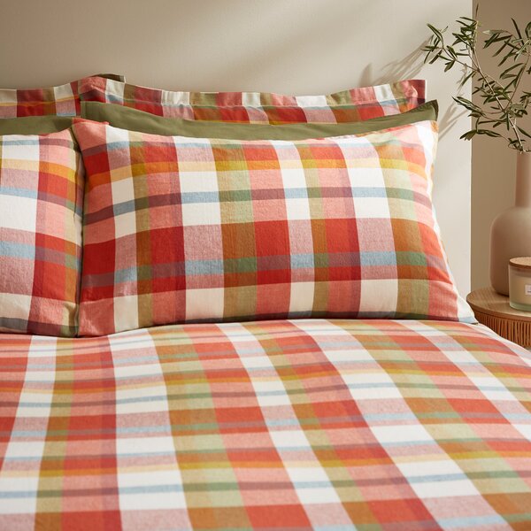 Winchcombe Check Red Duvet Cover and Pillowcase Set