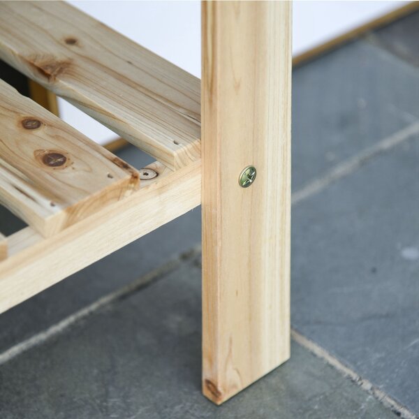 Outsunny Raised Planter Bed: Tall Wooden Garden Stand with Clapboard Sides, Natural Wood Finish, 100 x 40 x 84cm Aosom UK