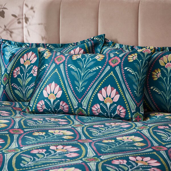 Fiorella Botanical Green Duvet Cover and Pillowcase Set