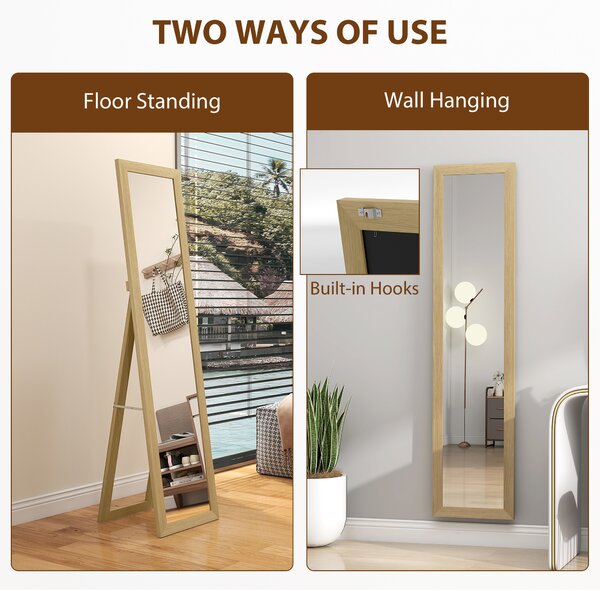 HOMCOM 37 x 157 cm Full Length Mirror - Natural