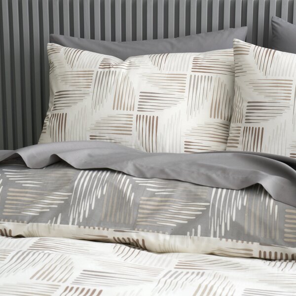 Crosby Geo Ecru Duvet Cover and Pillowcase Set