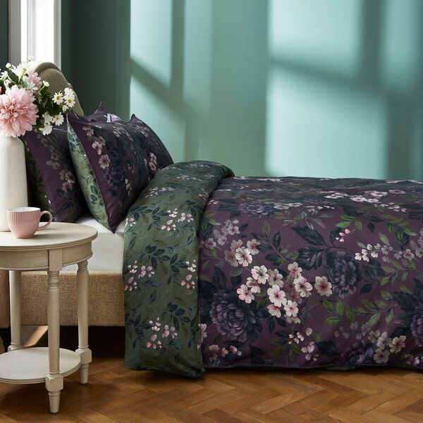 Dorma Giverny Damson Duvet Cover and Pillowcase Set