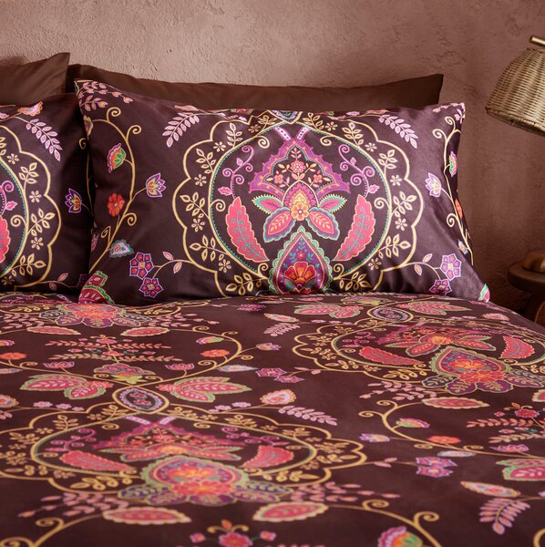 Indienne Paisley Brown Duvet Cover and Pillowcase Set