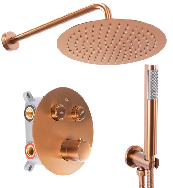 Built-in shower set Rea LUNGO COPPER BRUSH BOX