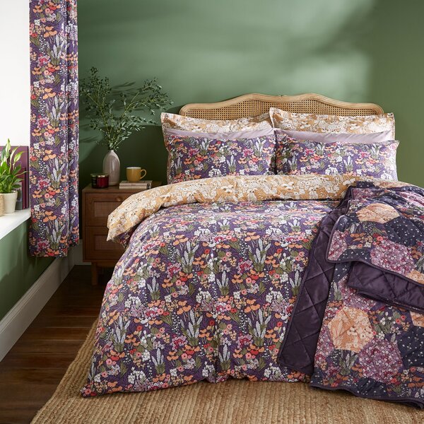 Harvest Floral Purple Oxford Pillowcase