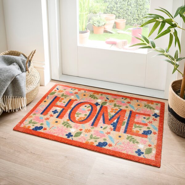 Marvel Floral Home Washable Doormat MultiColoured