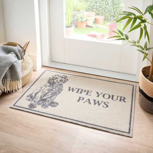 Marvel Wipe Your Paws Washable Doormat Black and Natural