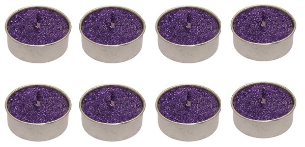 Set of 8 Woody Haunted House Tealights Purple