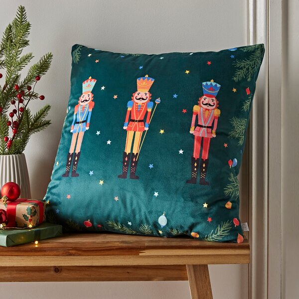 Catherine Lansfield Nutcracker Light Up Cushion Green