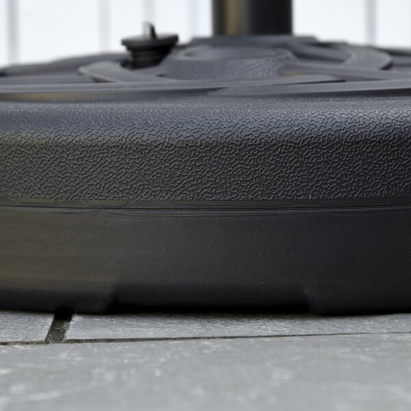 Outsunny Parasol Base Stand: Outdoor Umbrella Holder, Water/Sand Fillable Weight with Handle, 25kg/35kg, Black Aosom UK