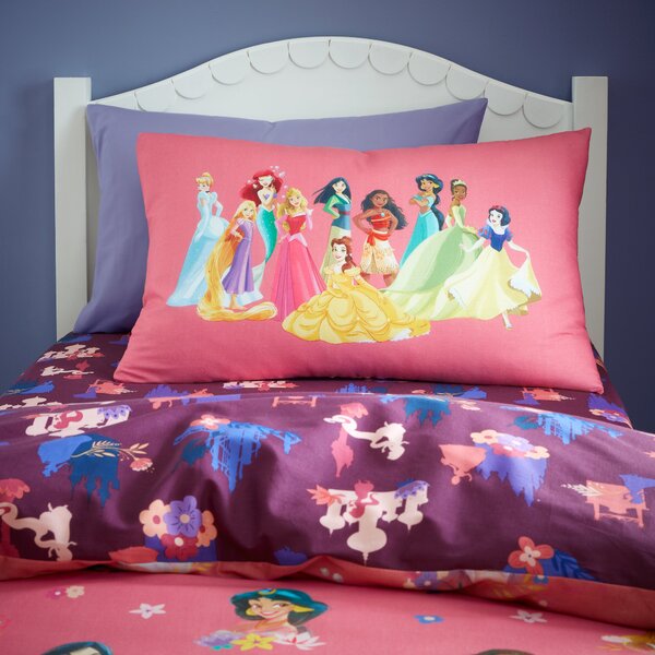 Pink Disney Princess Duvet Cover and Pillowcase Set