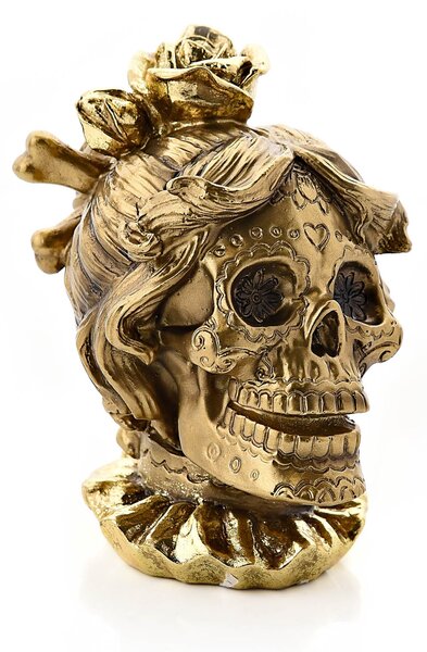 Gold Skull Resin Ornament Gold