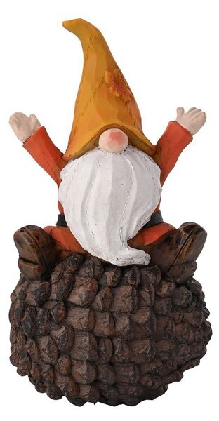 Autumn Gnome Sat on Pinecone Ornament Brown