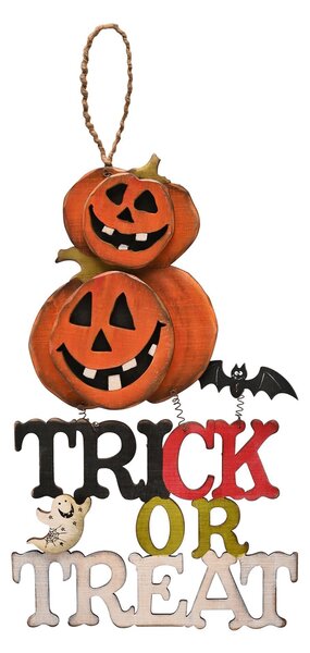 Trick or Treat Hanging Plaque MultiColoured