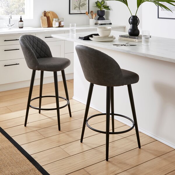 Astrid Bar Stool, Faux Leather