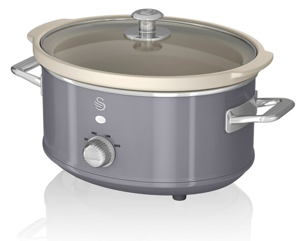 Swan 3.5L Retro Grey Slow Cooker