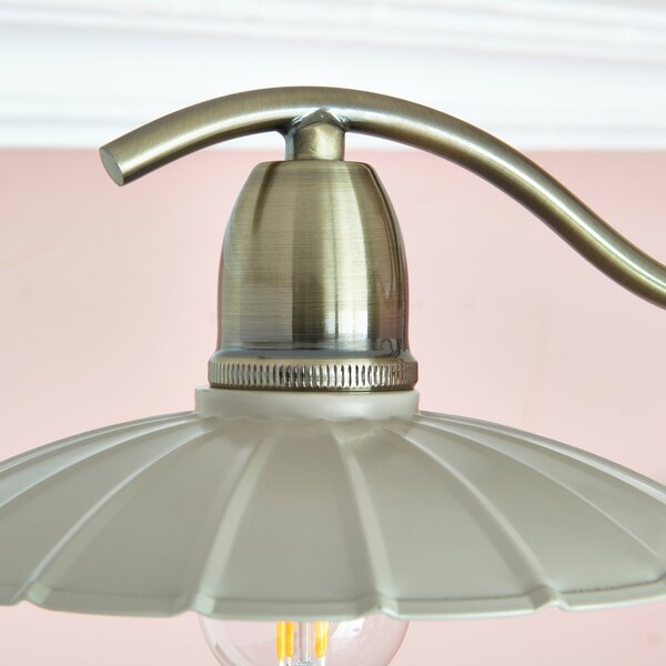 Maya Scallop 3 Light Semi Flush Ceiling Light