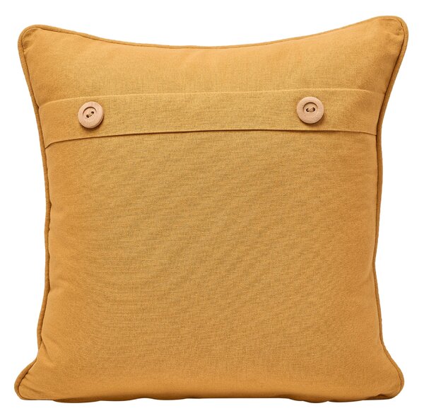 Meg Hawkins Highland Cow Square Cushion with Wooden Buttons