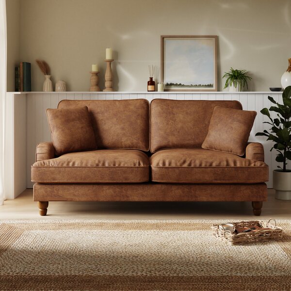 Beatrice Relaxed Faux Leather Sofa Bed