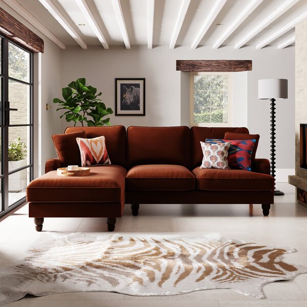 Beatrice Velvet Corner Storage Sofa Bed