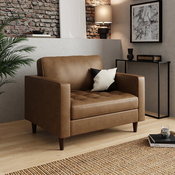 Zoe Faux Leather Snuggle Single Sofa Bed